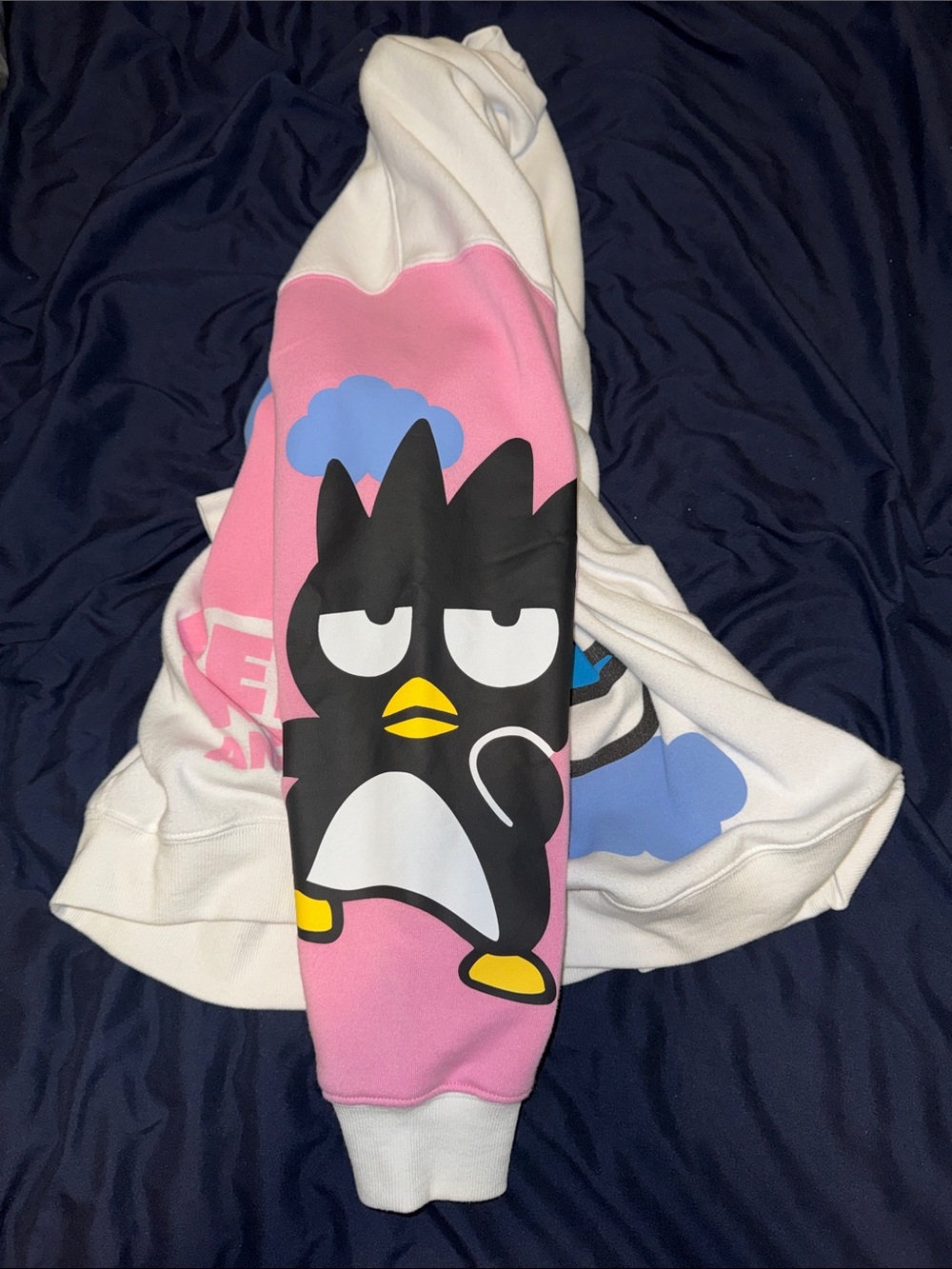Hello Kitty Colorblock Graphic Crewneck Sweatshirt - White, Pink, Blue, Red - Picture 6 of 7